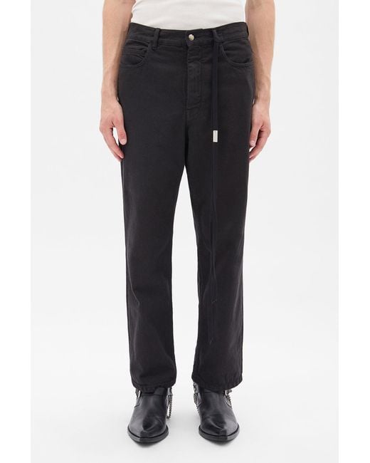 Ann Demeulemeester Black Hodur 5 Pockets Straight High Waisted Trousers for men