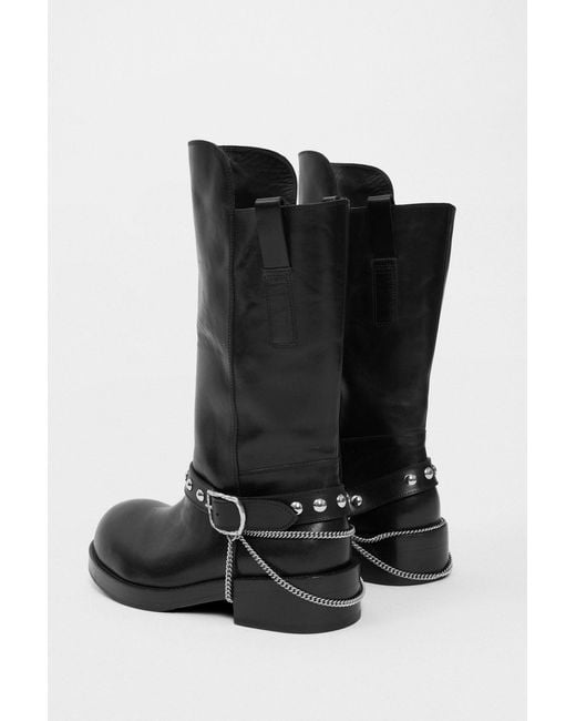 Ann Demeulemeester Black Edeed Riding Boots for men