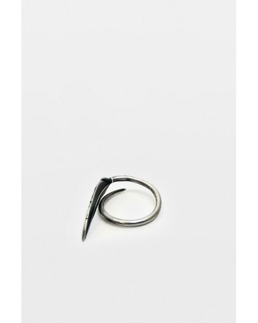 Ann Demeulemeester Blue Berk Feather Ring for men