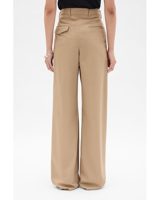 Ann Demeulemeester Brown Nouk Wide Leg Pleated Trousers