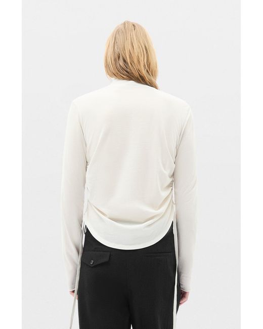 Ann Demeulemeester Natural Lenart Wrinkled Mock Collar Top for men