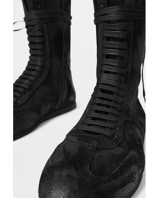 Ann Demeulemeester Black Fides High-Top Boxing Sneakers for men