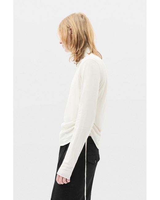 Ann Demeulemeester Natural Lenart Wrinkled Mock Collar Top for men