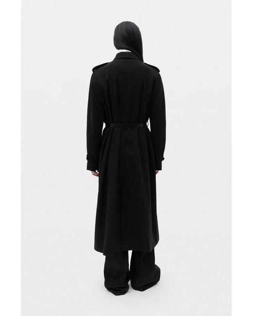 Ann Demeulemeester Black Wilmer Car Coat With Leather Belt for men