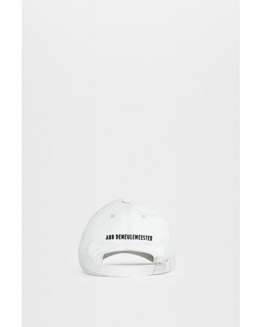 Ann Demeulemeester White The Solitary One Baseball Cap