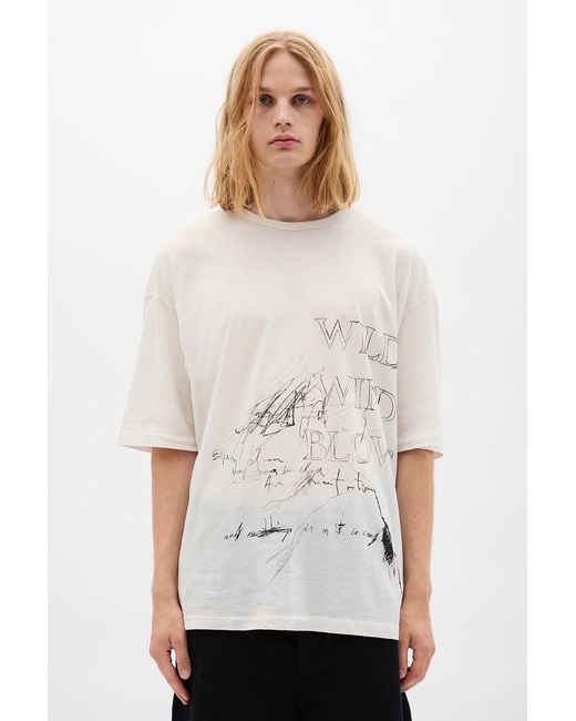 Ann Demeulemeester Natural Dieter 'Wild Wind Blows' High Comfort T-Shirt for men