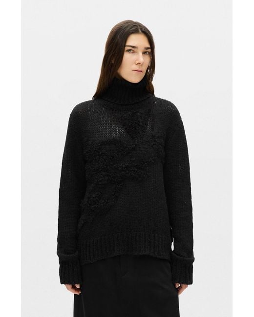 Ann Demeulemeester Black Fransina Turtleneck Sweater