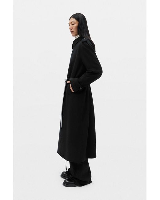 Ann Demeulemeester Black Wilmer Car Coat With Leather Belt for men