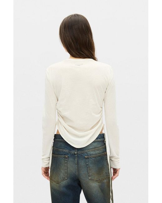 Ann Demeulemeester Gray Dot Wrinkled Cropped Top