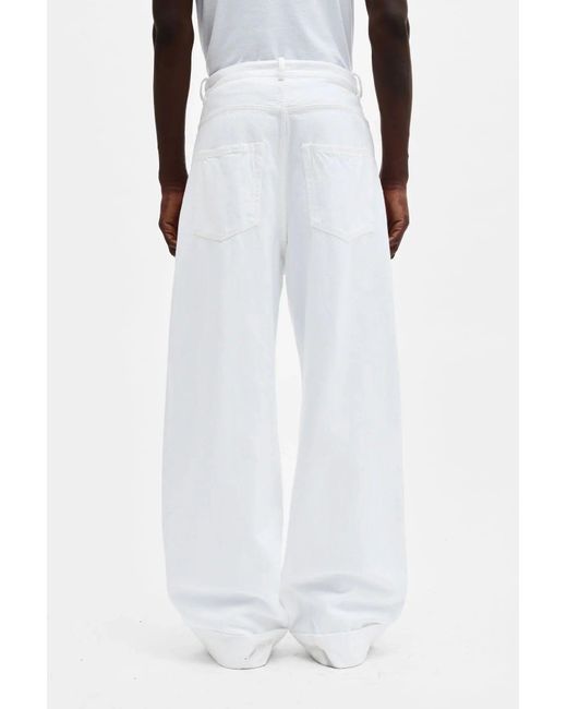 Ann Demeulemeester White Michael 5 Pocket High Comfort Trousers for men