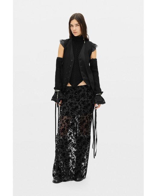 Ann Demeulemeester Black Eveline Long Bias Skirt