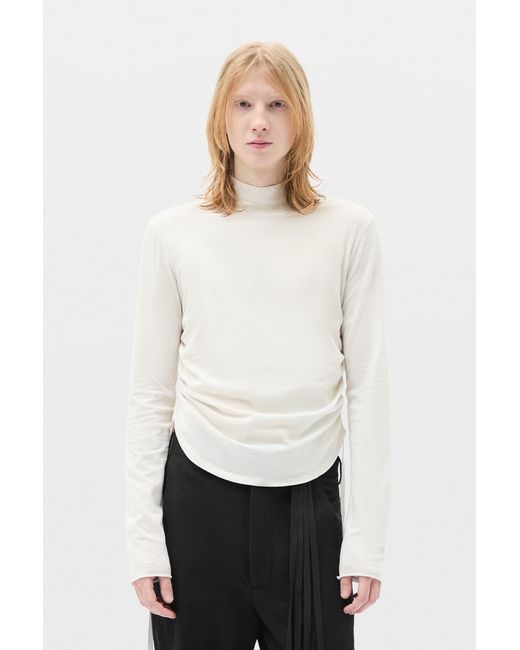 Ann Demeulemeester Natural Lenart Wrinkled Mock Collar Top for men