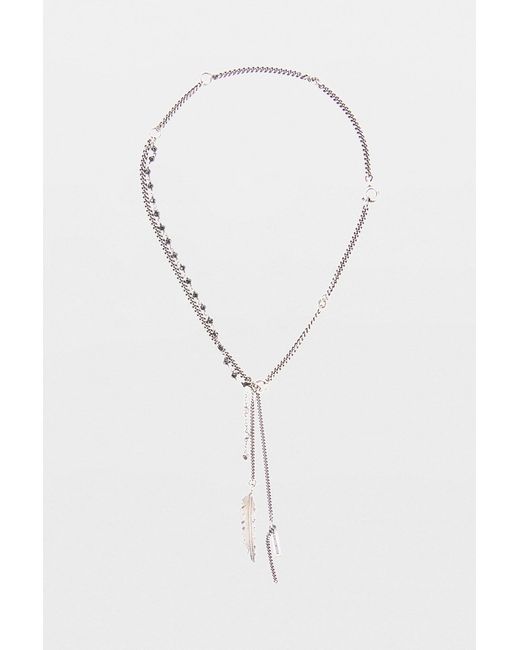Ann Demeulemeester Gray Maiko Feather Necklace for men
