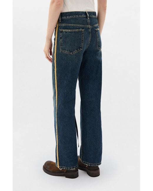 Ann Demeulemeester Blue Zana 5-Pockets Flared Cropped Trousers