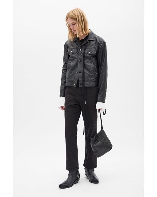 Ann Demeulemeester Black Hodur 5 Pockets Straight High Waisted Trousers for men