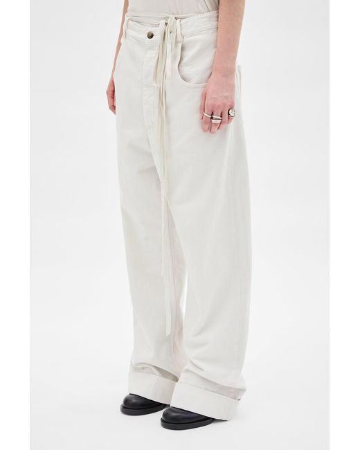 Ann Demeulemeester White Kristel 5 Pocket High Comfort Trousers