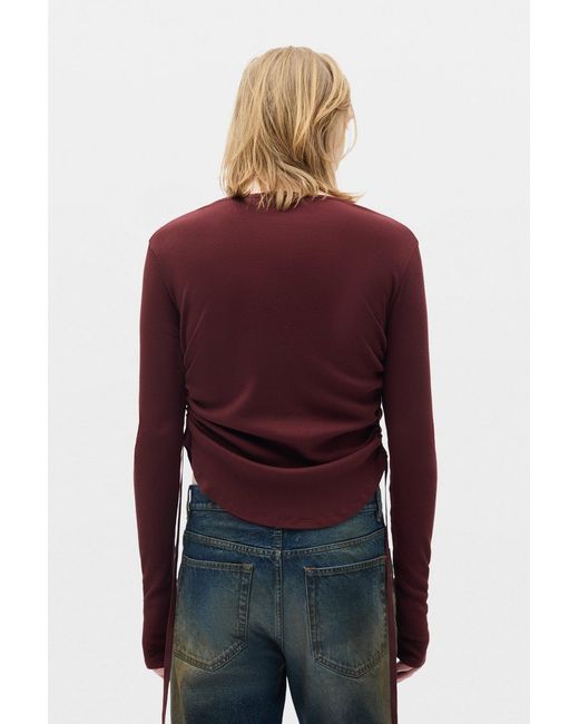 Ann Demeulemeester Red Hamar Wrinkled Serafino Top for men