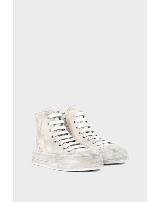 Ann Demeulemeester White Orvo High-Top Sneakers