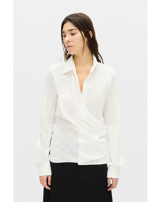 Ann Demeulemeester White Alba Asymmetric Wrap Shirt