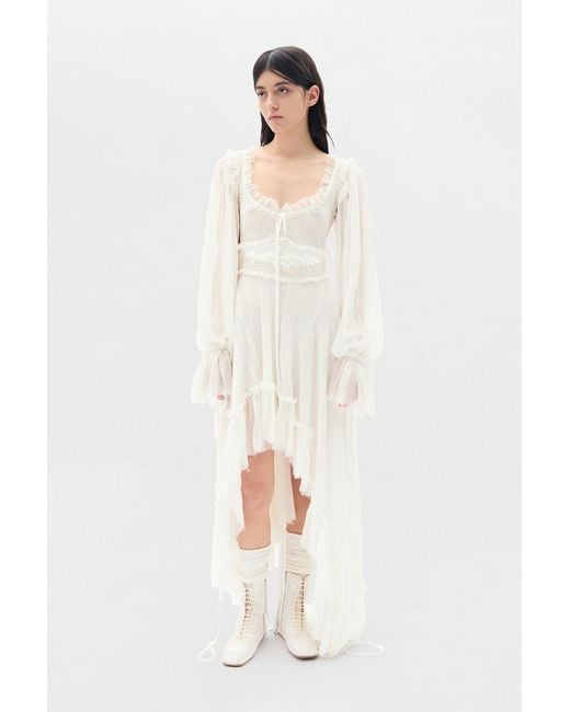 Ann Demeulemeester White Giti Empire Waist Asymmetric Dress