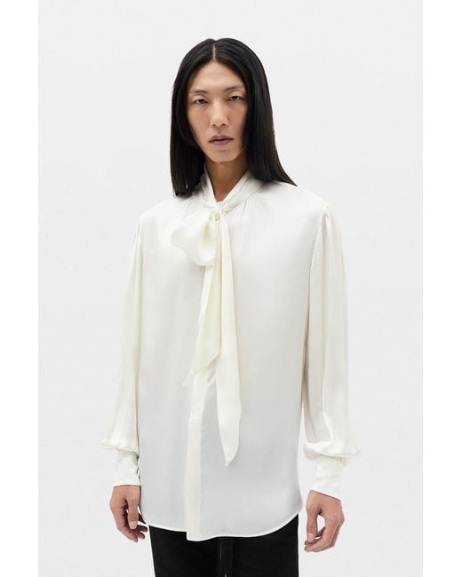 Ann Demeulemeester Black Runo Bow Tie Collar Shirt for men