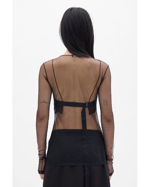 Ann Demeulemeester Black Fiene 'Hollow Sound' Long Sleeve T-Shirt
