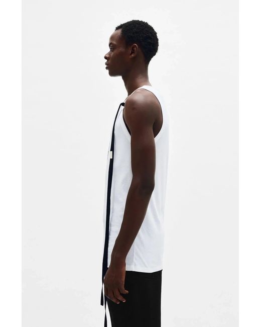 Ann Demeulemeester White Seva Printed Standard Tank Top for men