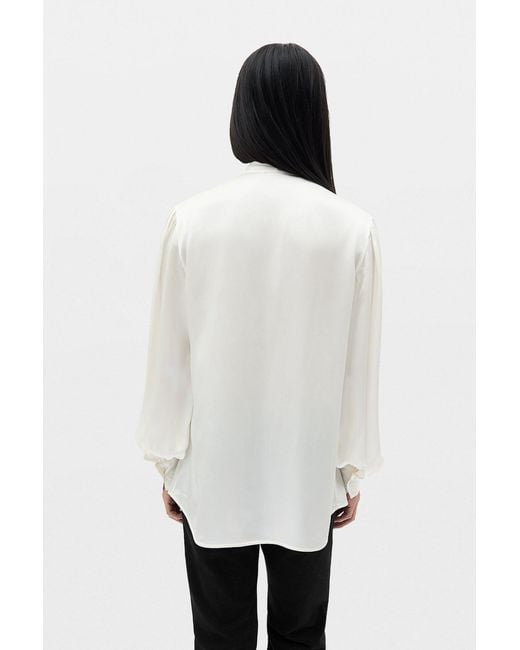 Ann Demeulemeester Black Runo Bow Tie Collar Shirt for men