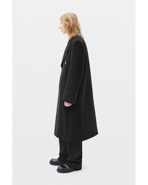 Ann Demeulemeester Black Jake High Comfort Pick Lapel Double Breasted Coat for men