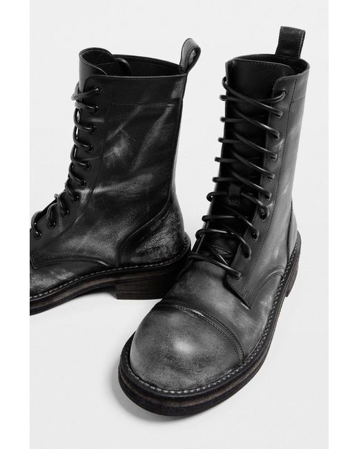 Ann Demeulemeester Black Aric Engineer Biker Ankle Boots for men