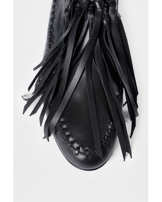 Ann Demeulemeester Black Hadle Soft Fringe Loafers