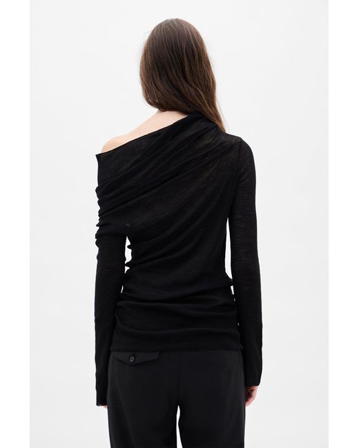 Ann Demeulemeester Black Tizziana Knitted Long Sleeve Top