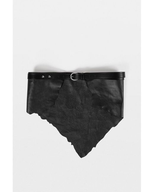 Ann Demeulemeester Black Romy Distressed Leather Belt