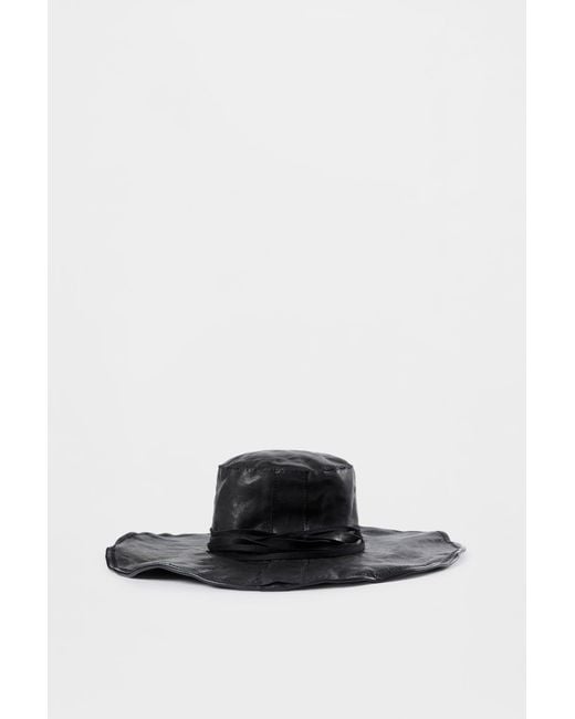 Ann Demeulemeester Tias Large Leather Hat With Studs in Black | Lyst