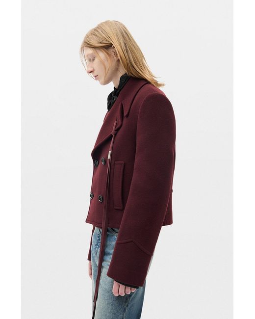 Ann Demeulemeester Red Dalmar Double-Breasted Short Caban for men