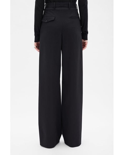 Ann Demeulemeester Black Nouke Wide Leg Pleated Trousers