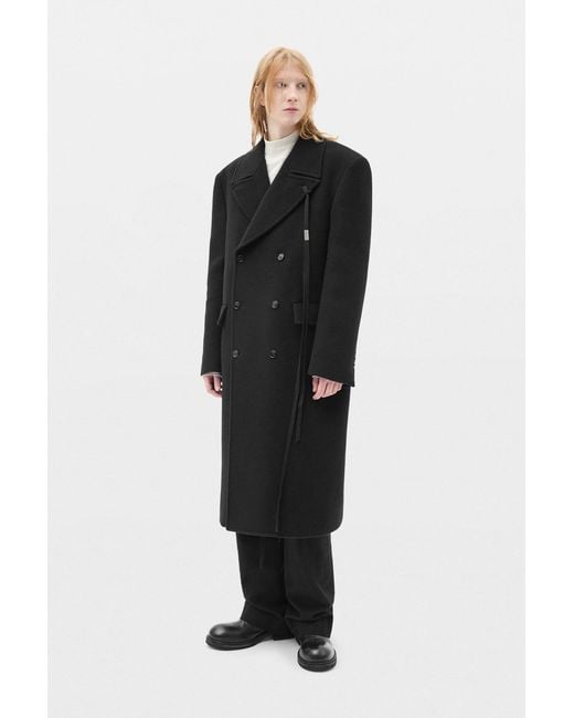 Ann Demeulemeester Black Jake High Comfort Pick Lapel Double Breasted Coat for men