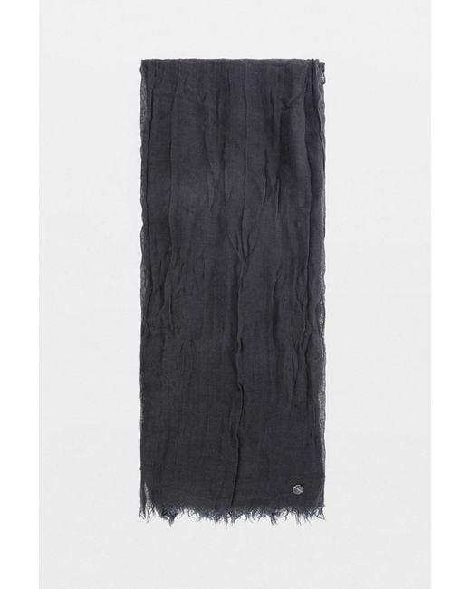 Ann Demeulemeester Black Jara Long Wrinkled Scarf
