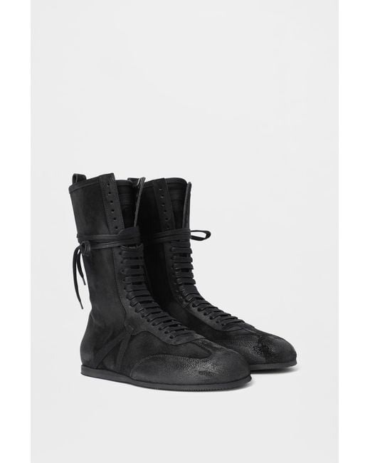 Ann Demeulemeester Black Fides High-Top Boxing Sneakers for men