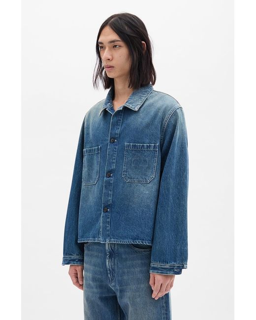 Ann Demeulemeester Blue Juel Boxy Overshirt for men