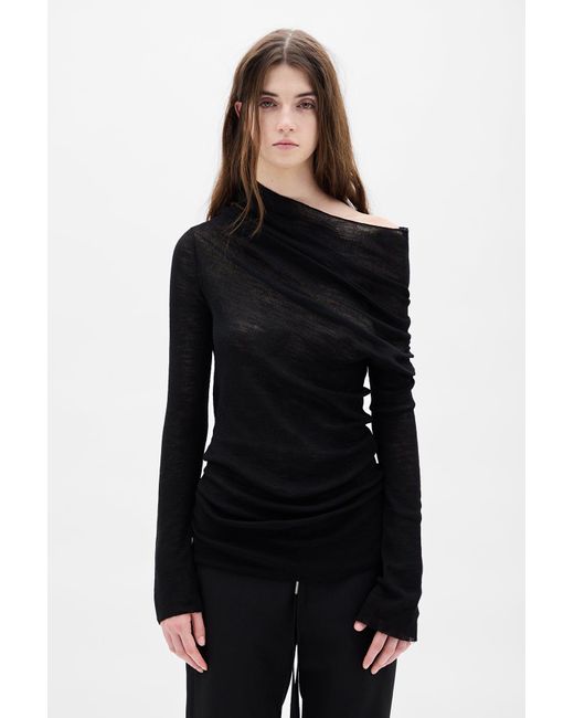 Ann Demeulemeester Black Tizziana Knitted Long Sleeve Top