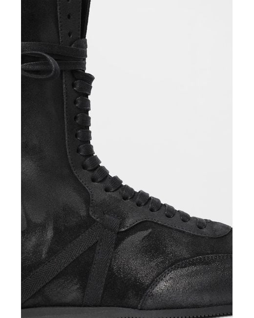 Ann Demeulemeester Black Fides High-Top Boxing Sneakers for men