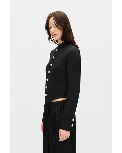 Ann Demeulemeester Black Bab Stand Collar Blouson