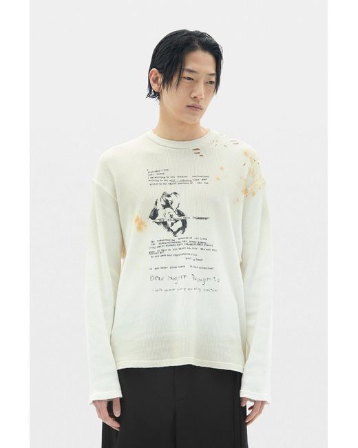 Ann Demeulemeester Multicolor Emil 'Dear Diary' Long Sleeve T-Shirt for men