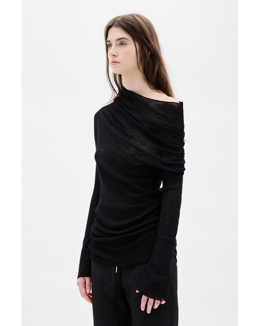 Ann Demeulemeester Black Tizziana Knitted Long Sleeve Top