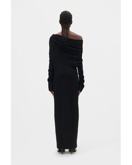 Ann Demeulemeester Black Barbro Dropped Shoulder Midi Knitted Dress