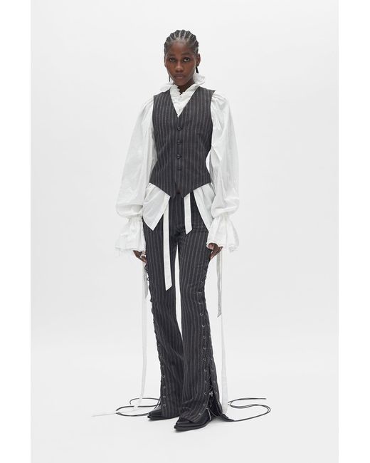 Ann Demeulemeester White Stee Ruffled Top