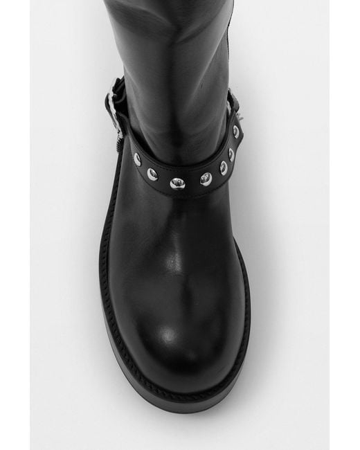 Ann Demeulemeester Black Edeed Riding Boots for men