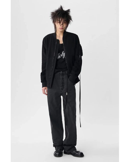Ann Demeulemeester Black Dries Standard Bomber for men