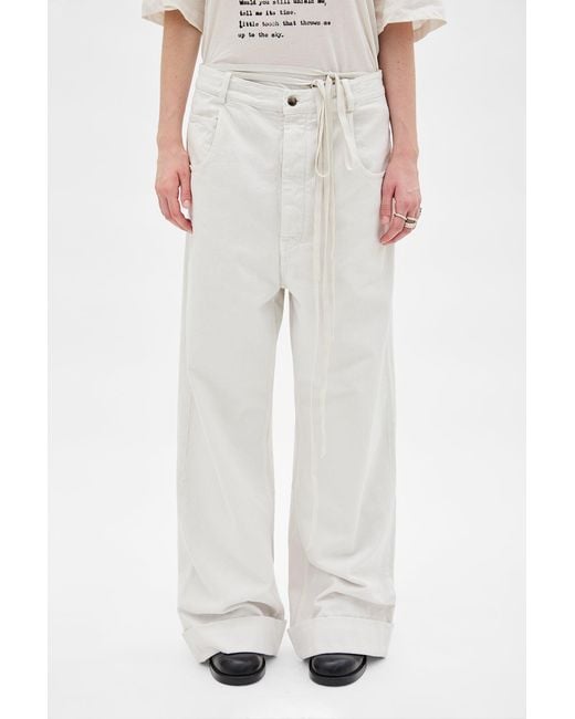 Ann Demeulemeester White Kristel 5 Pocket High Comfort Trousers